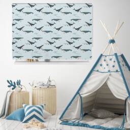 Whales & Fish Roller Blind, Children's Made To Measure, Underwater Blackout Blind - thumbnail 2