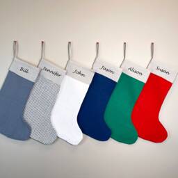 Linen Christmas Stockings - Personalized Family Decoration Gift For Her - thumbnail 2