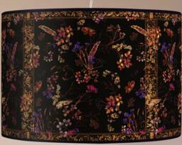 Vintage Floral Lampshade, Black Retro Floor Lamp
