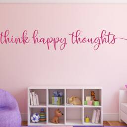 Think Happy Thoughts Wall Decal - Positive Positive Thinking Quote - Decor - thumbnail 4