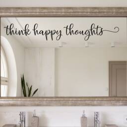 Think Happy Thoughts Wall Decal - Positive Positive Thinking Quote - Decor - thumbnail 2