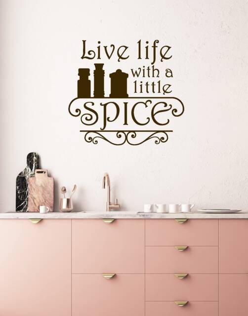 Kitchen Quote Vinyl Wall Decal Spice Dining Room Restaurant Home Decor Stickers Mural - #3034Di - image 1