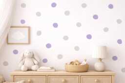 Polka Dot Wall Decals Set Of 60 - Circle Vinyl Stickers Modern Nursery Decor Removable Dots Renter Friendly Art - thumbnail 1