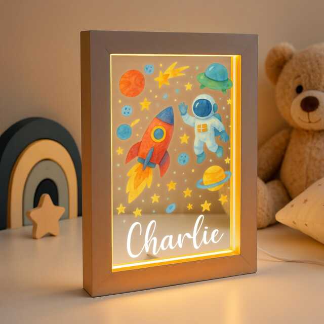 Personalised Led Space Lamp, Kids Night Light Gift, Stars Light, Birthday Gifts For Kids, Bedroom Nursery Table - image 1