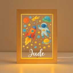 Personalised Led Space Lamp, Kids Night Light Gift, Stars Light, Birthday Gifts For Kids, Bedroom Nursery Table - thumbnail 3