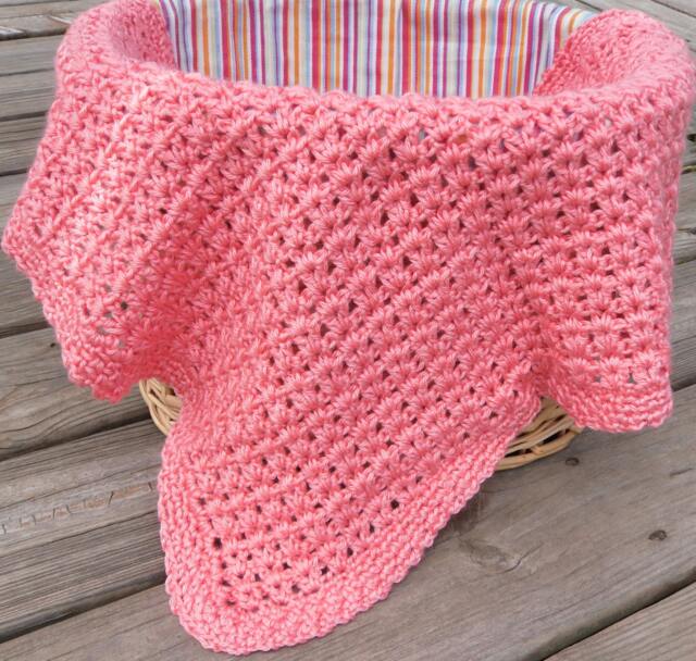Crochet Baby Afghan Small Blanket V Stitch Mini Car Seat Lovey - image 1
