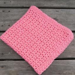 Crochet Baby Afghan Small Blanket V Stitch Mini Car Seat Lovey - thumbnail 3