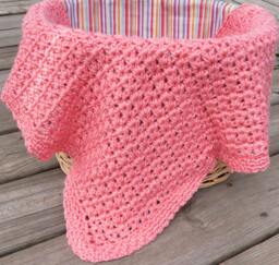 Crochet Baby Afghan Small Blanket V Stitch Mini Car Seat Lovey