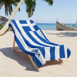 Greece Beach Towel, Greece Flag Tovel, Of Greece, Beach Country Gift - thumbnail 2