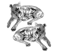 The Guardian Tiger Pair Statue Sculpted Wildlife Figurine By Jewelaridesigns - thumbnail 1