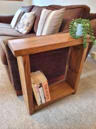 Solid Wood Sofa End Side Table - Various Sizes & Colours Personalisation Available