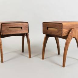 Retrospect Side Table With Leather Lined Drawer - Bedside Table - thumbnail 3