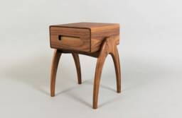 Retrospect Side Table With Leather Lined Drawer - Bedside Table