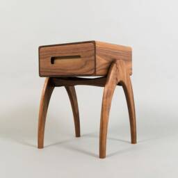 Retrospect Side Table With Leather Lined Drawer - Bedside Table - thumbnail 2
