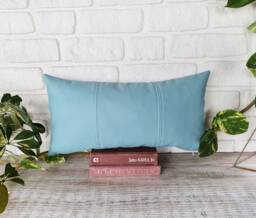 Modern Faux Leather Lumbar Pillow Cover 3-Piece Design