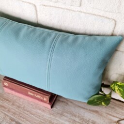 Modern Faux Leather Lumbar Pillow Cover 3-Piece Design - thumbnail 3