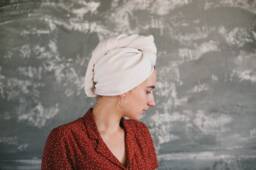 Linen Turban Hair Towel With Custom Embroidery Head Turban Bath Sauna Spa Bath Shower Natural Wrap