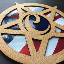 Wood Monogram Sign Decor, Star Wall Hanging, Farmhouse Decor With Letter - thumbnail 2