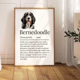 Bernedoodle Definition Print, Wall Print For Owner, Frug Dog Owner Gift, Mum, Bernese Cross, Poodle Cross - thumbnail 1
