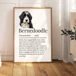 Bernedoodle Definition Print, Wall Print For Owner, Frug Dog Owner Gift, Mum, Bernese Cross, Poodle Cross - thumbnail 2