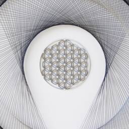 Flower Of Life String Art - White 3D Sacred Geometry Wall Decor Framed - thumbnail 2