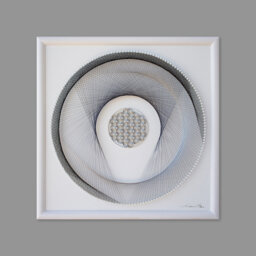 Flower Of Life String Art - White 3D Sacred Geometry Wall Decor Framed - thumbnail 1