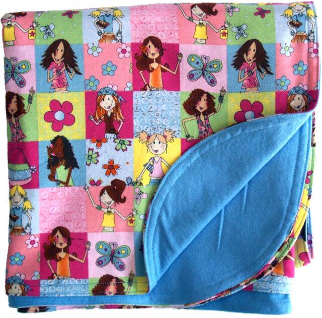 Handmade Flannel Blanket Custom Embroidered For Girls - On The Go