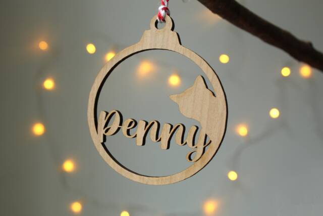 Personalised Cat Holiday Ornament Pet Christmas Gift Decor Lover Gift, Bauble Home - image 1