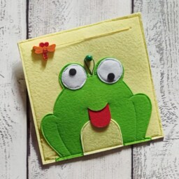 Felt Frog Fidget Toy Quiet Book Page For Baby - thumbnail 3