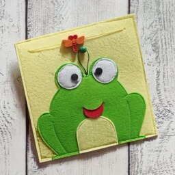 Felt Frog Fidget Toy Quiet Book Page For Baby - thumbnail 2