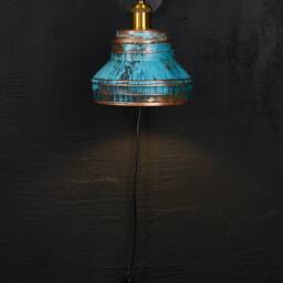 Sconce Light With Switch Wall Plug in Industrial Modern Copper Lamp Patina - thumbnail 2