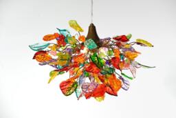 Lighting Hanging Chandeliers, Rainbow Lighting With Multi Color Flowers & Leaves, For Dining Room, Hall Or Bedroom
