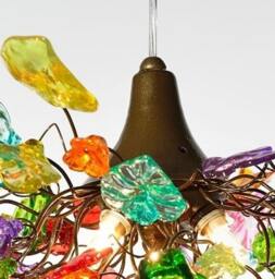 Lighting Hanging Chandeliers, Rainbow Lighting With Multi Color Flowers & Leaves, For Dining Room, Hall Or Bedroom - thumbnail 3