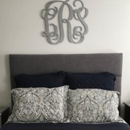 Monogram Wall Hanging, Wooden Initials, Custom 3 Letter Hanging Decor, Dorm Sign, Baby Nursery Plaque, Wedding, Engagement, Shower Gift - thumbnail 2