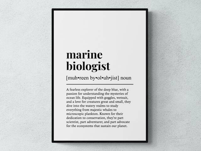 Marine Biologist Funny Definition Job Work Gift Wall Art Print - image 1