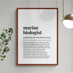 Marine Biologist Funny Definition Job Work Gift Wall Art Print - thumbnail 2