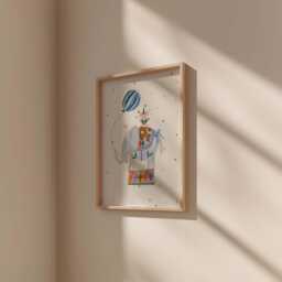 Circus Animal Print -Vintage Nursery - Fun Fair Illustration Painted Illustration Unframed Baby Child Artwork -Whimsical -Boys - thumbnail 2