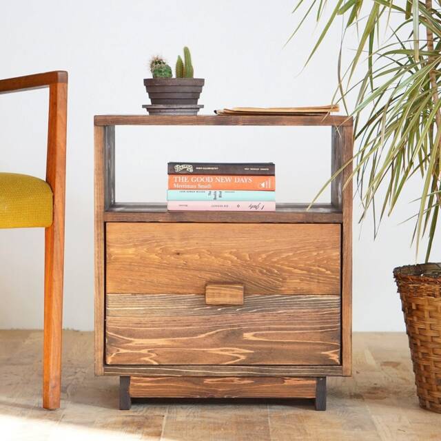 The Winchester - Rustic Modern End Table Boho Farmhouse Nightstand Made in Usa - image 1