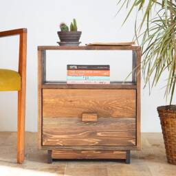 The Winchester - Rustic Modern End Table Boho Farmhouse Nightstand Made in Usa - thumbnail 1