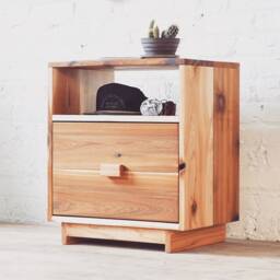 The Winchester - Rustic Modern End Table Boho Farmhouse Nightstand Made in Usa - thumbnail 3