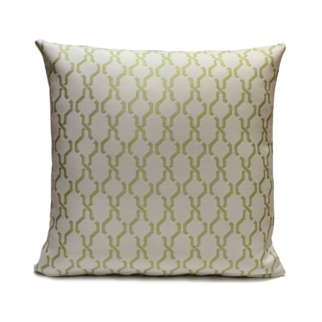 White/Lime Green Pillow, Decorative Throw Pillow Cover, Cushion Cotton Blend, Indoor & Outdoor Farmhouse Cover - image 1