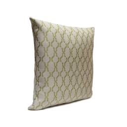 White/Lime Green Pillow, Decorative Throw Pillow Cover, Cushion Cotton Blend, Indoor & Outdoor Farmhouse Cover - thumbnail 2