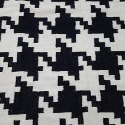 Black & White Rug, Modern Kilim Black Dhurrie Contemporary Rug. Size4 Feet 7 Inches X 6 5 - thumbnail 3