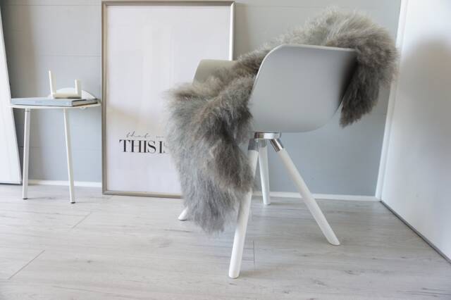 Genuine Norway Pelssau Sheepskin Rug - Soft Silky Wool, Silver Grey Brown - image 1