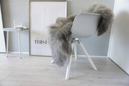 Genuine Norway Pelssau Sheepskin Rug - Soft Silky Wool, Silver Grey Brown - thumbnail 1