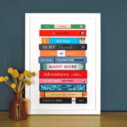 Personalised Books Anniversary Print, Gift, Bookish Custom Book Lover Gift - thumbnail 3