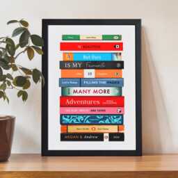 Personalised Books Anniversary Print, Gift, Bookish Custom Book Lover Gift - thumbnail 2