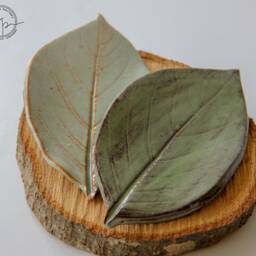 Handmade Leaf Ceramic Soap Dish Large Pottery Spoon Rest - thumbnail 3