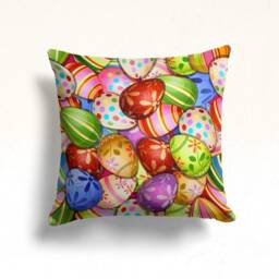 Easter Green Red Pillow Cover, Bunny Cushion Spring Happy Case, Cute Rabbit Throw Pillowcase, Eastertime Home Decor - thumbnail 2