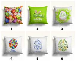 Easter Green Red Pillow Cover, Bunny Cushion Spring Happy Case, Cute Rabbit Throw Pillowcase, Eastertime Home Decor - thumbnail 1